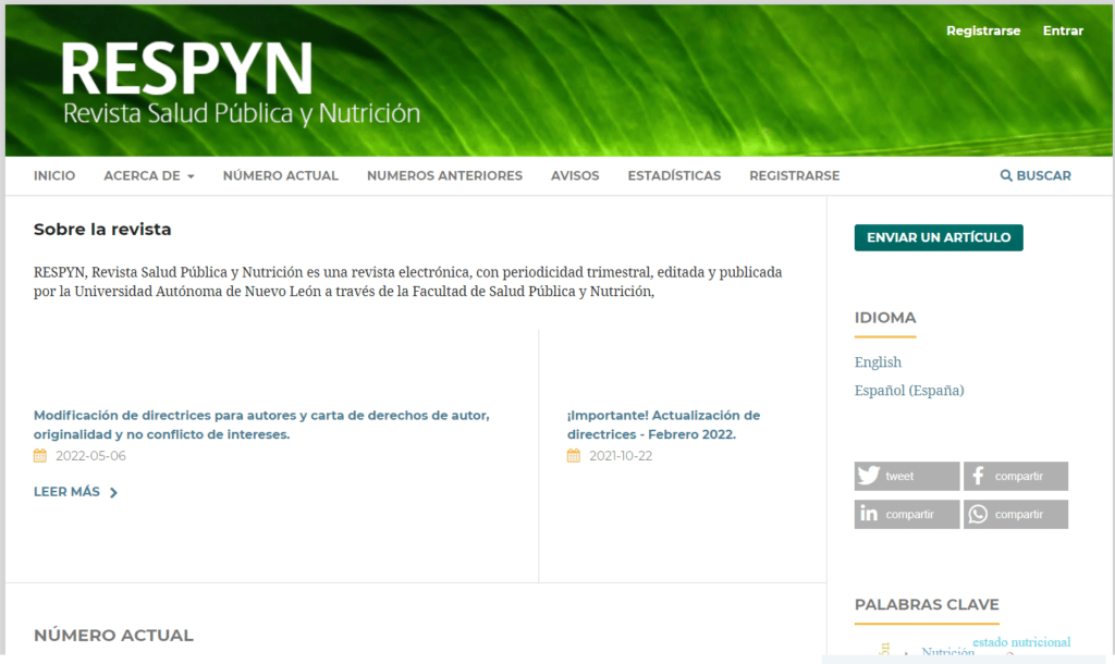 Revista Salud Pública y Nutrición