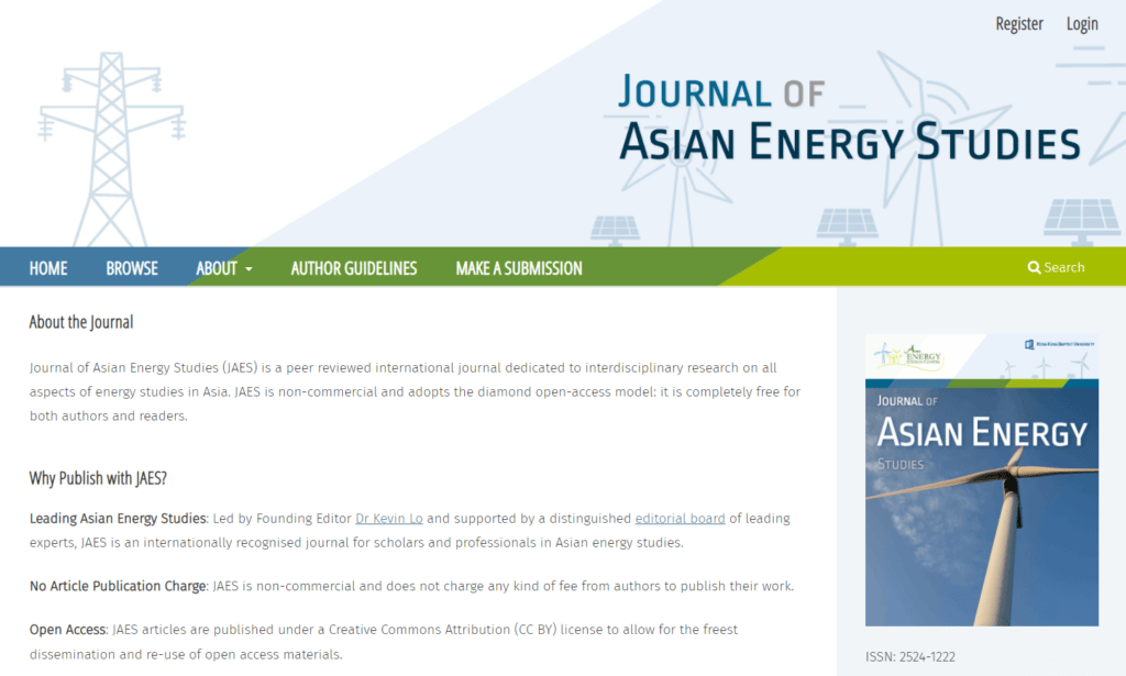 Journal of Asian Energy Studies