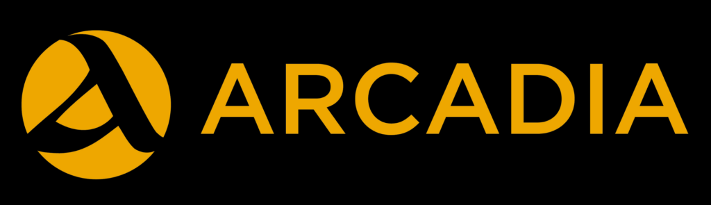 Arcadia, the Open Book Futures (OBE) project funder, has a yellow logo - a capital A in a circle followed by "ARCADIA" to the right, all in capitals.