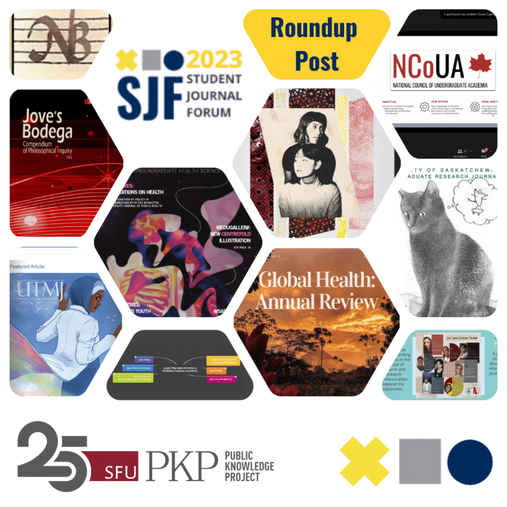 The purpose of the image is to show that the Canadian Student Journal Forum roundup post features Canadian student led journals, resources, and networking sessions.