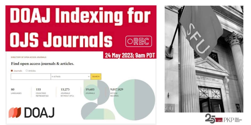 The "DOAJ Indexing for OJS Journals" webinar took place on May 24th, 2023, presented by the Public Knowledge Project and the recording is available. Happy birthday - the DOAJ is 20 years old! 