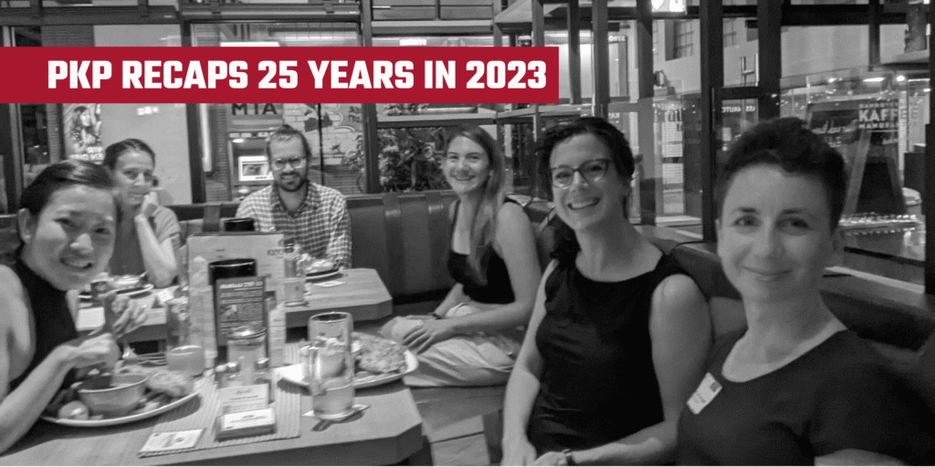 PKP Recaps 25 years in 2023
Black and white image showing PKP team members gathered together during the PKP Hannover Sprint in September 2023. 

The blog post is a reflection by Kevin Stranack, Director of Operations, about PKP's 25th anniversary. 