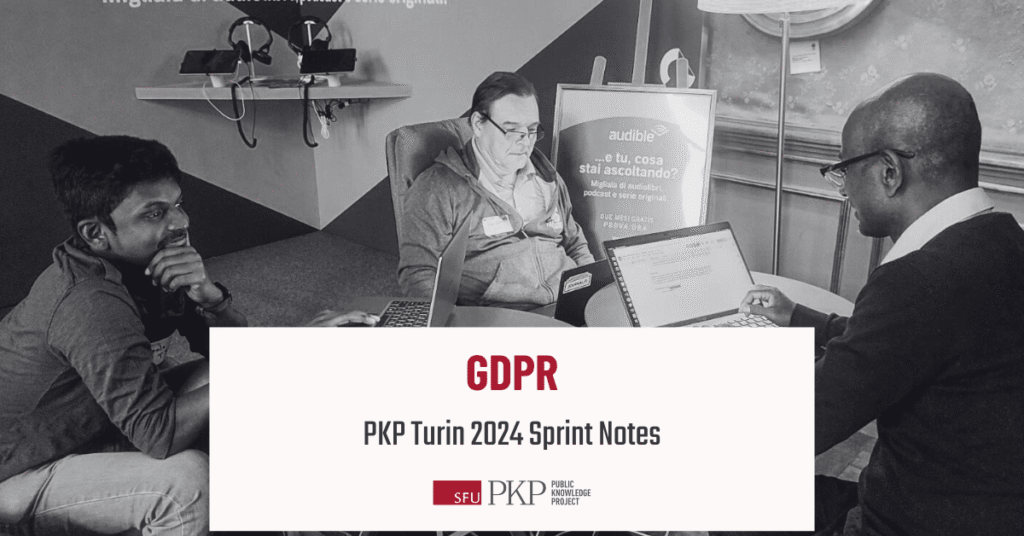 GDPR Working group during the PKP Turin Sprint