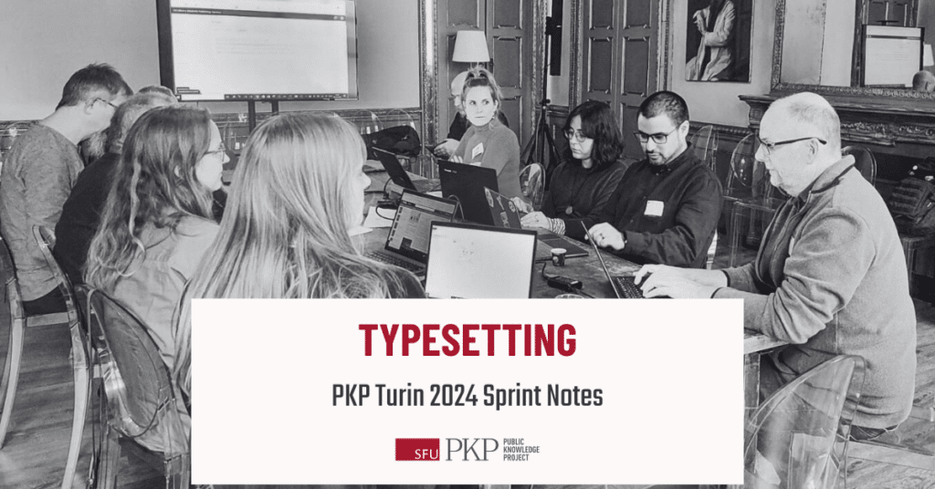 OMP Working group at PKP Turin 2024 Sprint